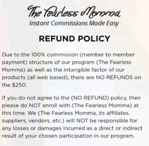 Fearless momma no refund policy 