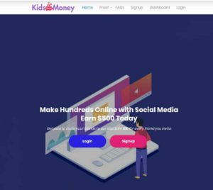 Kids have money landing page 