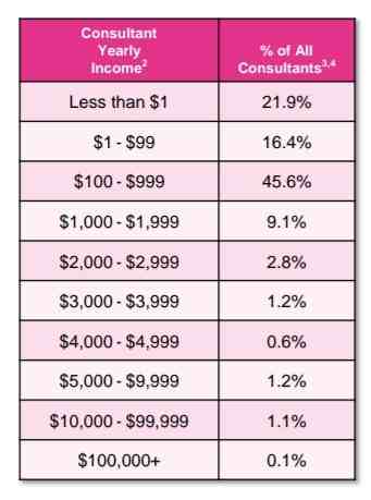 Thirty One Gifts income disclosure statement 