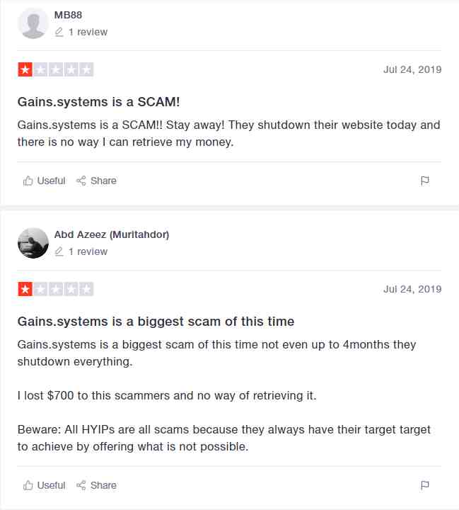 Gains systems