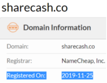 ShareCash.co domain age