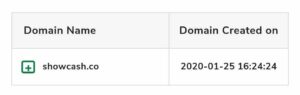 ShowCash domain age