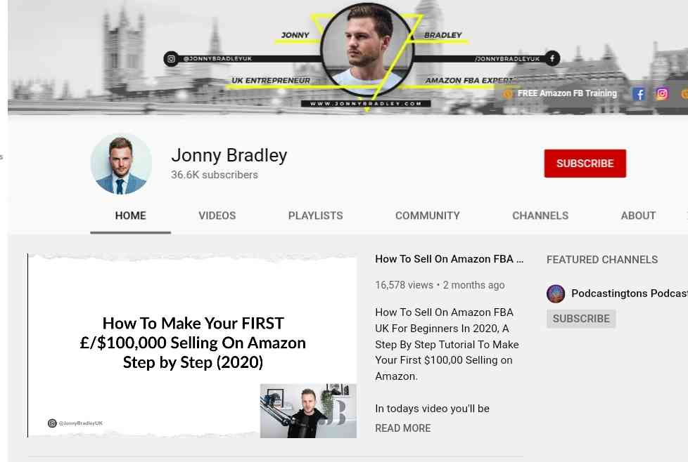 Seller Pro Academy Johnny Bradley youtube channel 