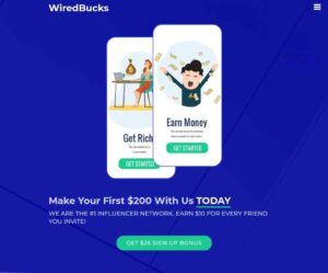 Wiredbucks.com front page 