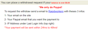 Rapidworkers payment structure 