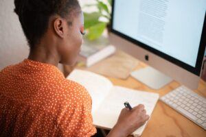Woman writing